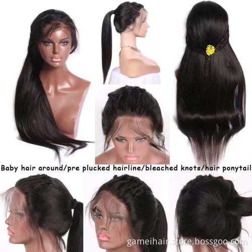 150% 180% Density HD Full Lace Human Hair Wigs For Black Women. Wholesale Brazilian Virgin Hair Transparent Lace Front Wig